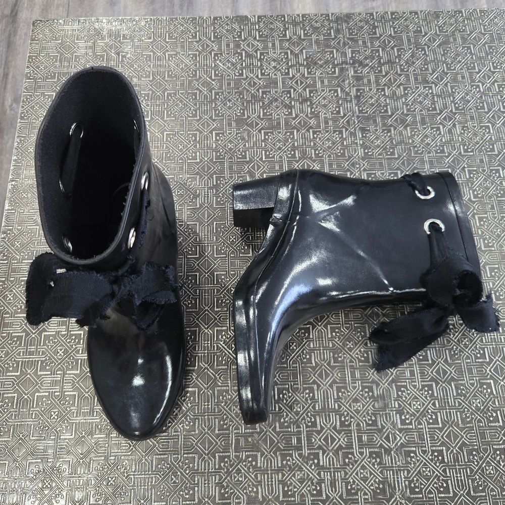 Kate Spade Patty Rain Boots With Tie. Black Size 5